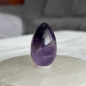 Amethyst crystal egg carving